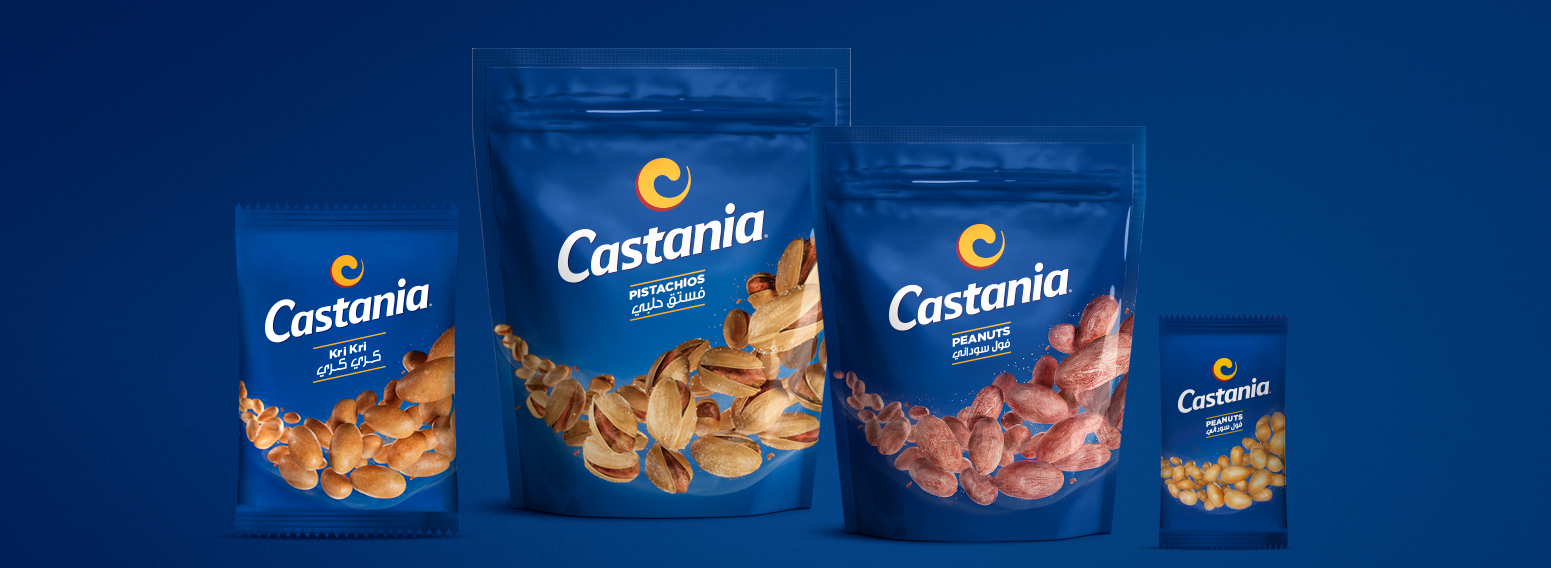 Castania – Brand Identity Uplift & New Packaging Design For Lebanese Roasted Nuts Brand