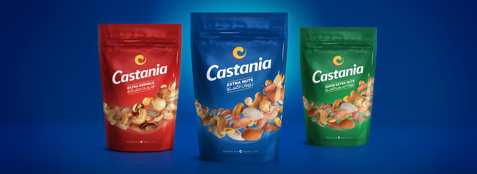 Castania – Brand Identity Uplift & New Packaging Design For Lebanese Roasted Nuts Brand
