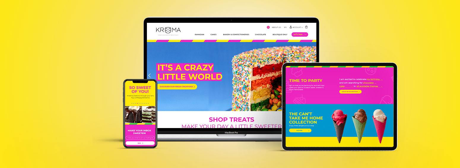 Kreema – eCommerce Website & Digital Comment Card For UAE Cake Shop