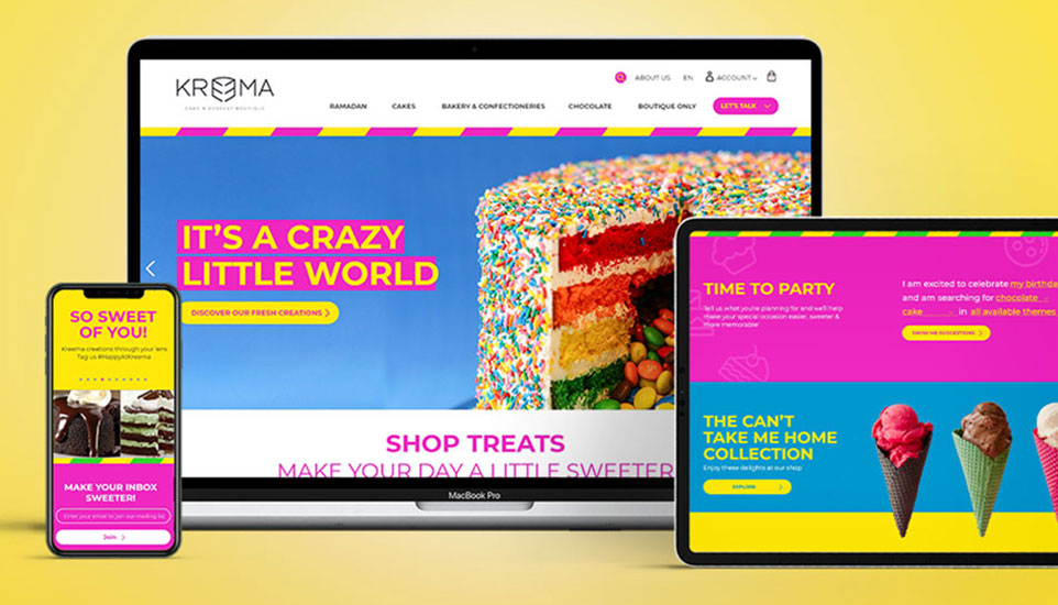 
							Kreema - eCommerce Website & Digital Comment Card For UAE Cake Shop			      	